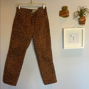 Madewell stovepipe cheetah jeans
